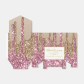 Glitter Roos Roze goudmeisjes DANKEN JE Bedankdoosjes (Uitgevouwen)