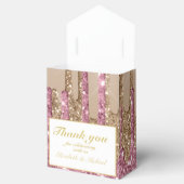 Glitter Roos Roze goudmeisjes DANKEN JE Bedankdoosjes (Geopend)