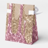 Glitter Roos Roze goudmeisjes DANKEN JE Bedankdoosjes (Achterkant)