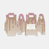 Glitter Roos Roze goudmeisjes DANKEN JE Bedankdoosjes (Uitgevouwen)