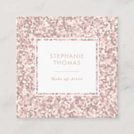 Glitter Roos Roze patroonvierkant visitekaartje