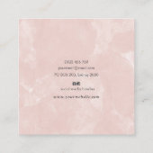 Glitter Roos Roze waterverf vierkant visitekaartje (Achterkant)