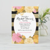 Glitter Roos Uitnodiging voor Baby of Vrijgezellen (Staand voorkant)