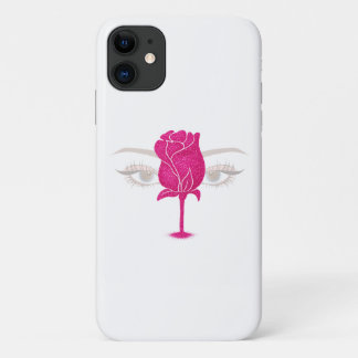 Glitter Rose Eyes Shirt | Pink Rose Aesthetic Tee Case-Mate iPhone Case