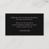 Glitter Rose Gold Bartender Event Business Card Visitekaartje (Achterkant)