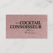Glitter Rose Gold Bartender Event Business Card Visitekaartje (Voorkant)