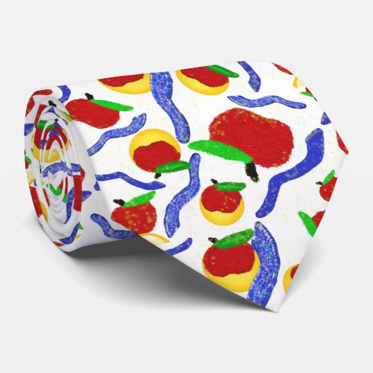 Glitter Rosh Hashanah shofar appels en honing Stropdas (Opgerold)