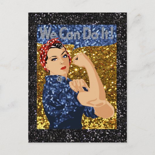 glitter rosie de riveter briefkaart (Voorkant)