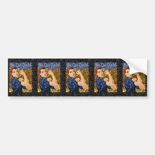 glitter rosie de riveter bumpersticker (Voorkant)
