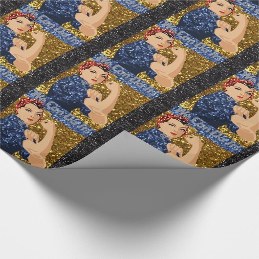 glitter rosie de riveter cadeaupapier (Hoek)