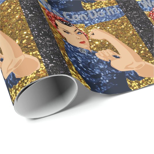 glitter rosie de riveter cadeaupapier (Rol Hoek)