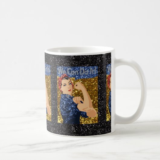 glitter rosie de riveter koffiemok (Rechts)