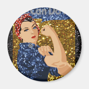 glitter rosie de riveter magneet