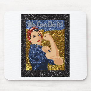 glitter rosie de riveter muismat
