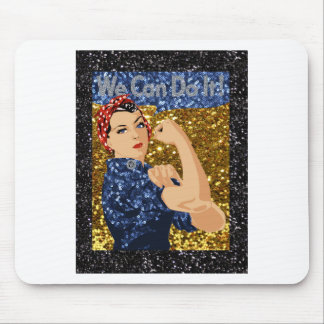glitter rosie de riveter muismat