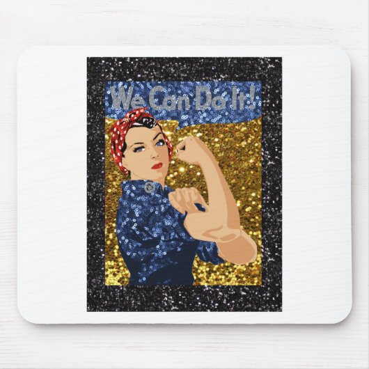 glitter rosie de riveter muismat (Voorkant)
