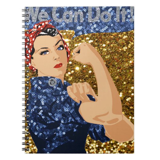 glitter rosie de riveter notitieboek (Voorkant)