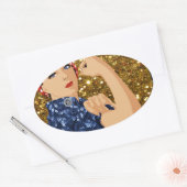 glitter rosie de riveter ovale sticker (Envelop)