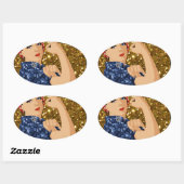 glitter rosie de riveter ovale sticker (Vel)