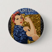 glitter rosie de riveter ronde button 5,7 cm (Voorkant)