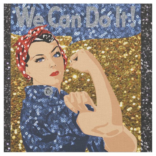 Glitter rosie de riveter stof (Close Up)