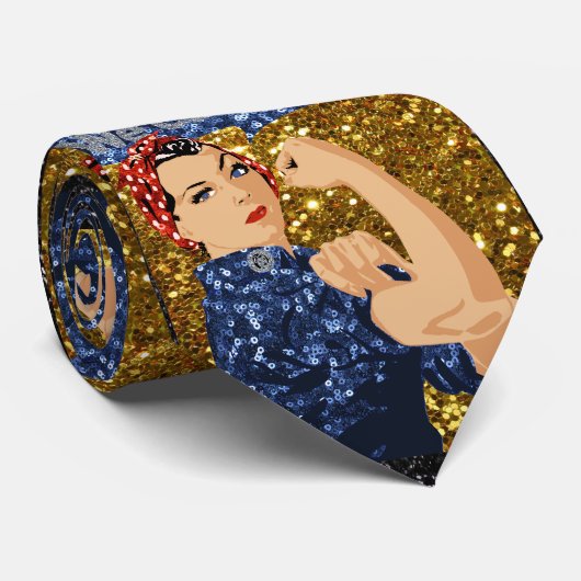 glitter rosie de riveter stropdas (Opgerold)