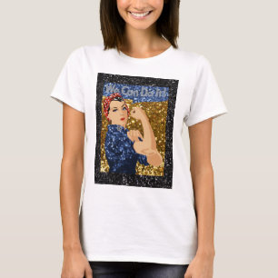 glitter rosie de riveter t-shirt