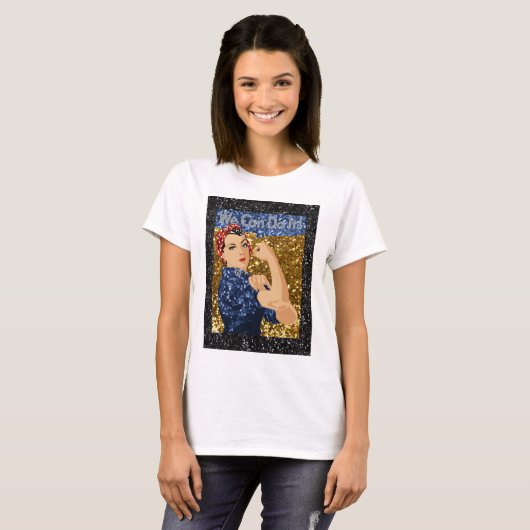 glitter rosie de riveter t-shirt (Voorkant volledig)