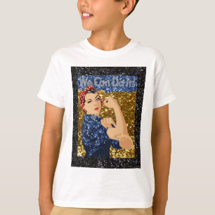 glitter rosie de riveter t-shirt