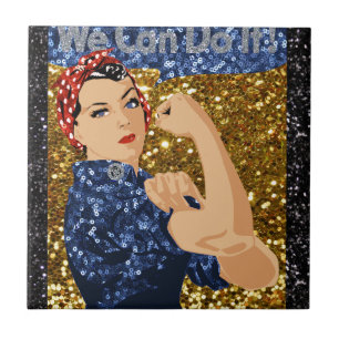 glitter rosie de riveter tegeltje