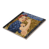 glitter rosie de riveter tegeltje (Zijkant)