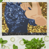 glitter rosie de riveter theedoek (Gevouwen)