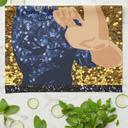 glitter rosie de riveter theedoek (Gevouwen)