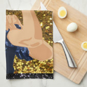 glitter rosie de riveter theedoek (Quarter Fold)