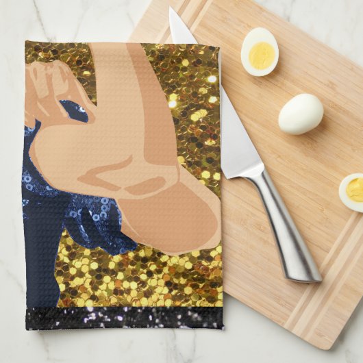 glitter rosie de riveter theedoek (Quarter Fold)