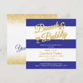 Glitter, Royal Blue Bridal Shower-uitnodigingen Kaart (Voorkant / Achterkant)