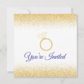 Glitter, Royal Blue Bridal Shower-uitnodigingen Kaart (Achterkant)