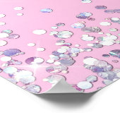 Glitter Roze 14e Verjaardagsfeest Poster (Hoek)