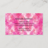 glitter roze achtergrond  visitekaartje (Achterkant)