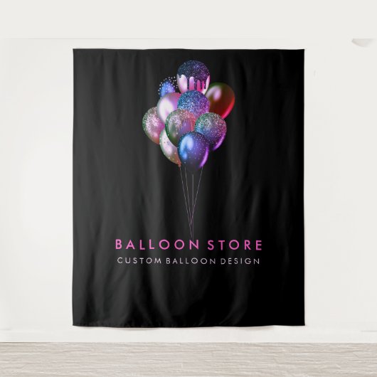 Glitter Roze Ballon Bruiloft Decor Feest Wandkleed (Voorkant)