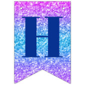 Glitter roze blauw Happy Birthday Banner (Tweede vlag)