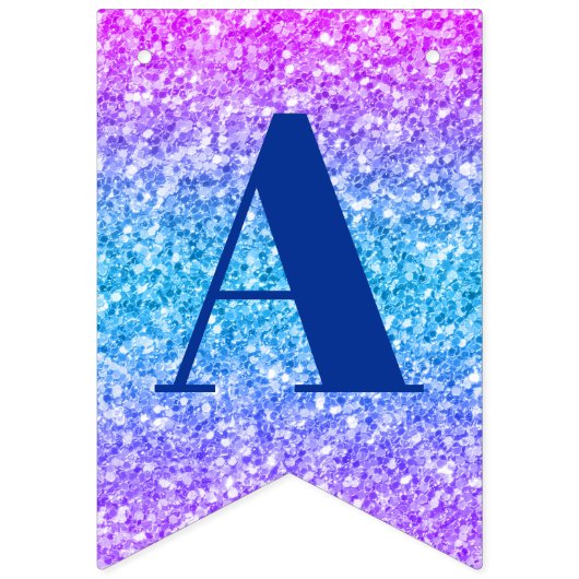 Glitter roze blauw Happy Birthday Banner (Derde vlag)