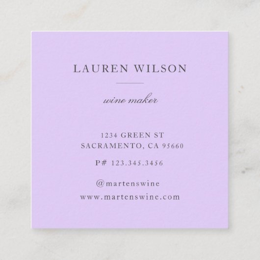 glitter roze blauw vierkant visitekaartje (Achterkant)