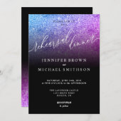 Glitter Roze Blauwgroen Waterverf repetitie diner Kaart (Voorkant / Achterkant)