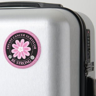 Glitter Roze Bloem Borstkanker Bewustzijnsontwerp Magneet