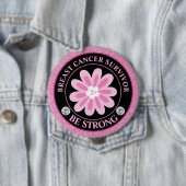 Glitter Roze Bloem Borstkanker Bewustzijnsontwerp Ronde Button 4,0 Cm (In situ)