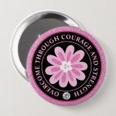 Glitter Roze Bloem Borstkanker Bewustzijnsontwerp Ronde Button 4,0 Cm (Voorkant /achterkant)