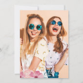 Glitter Roze bloemige waterverf script Sweet 16 Kaart (Achterkant)