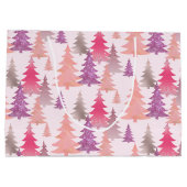 Glitter Roze Blush Kerstboom Patroon Groot Cadeauzakje (Achterkant)