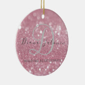 Glitter Roze Bruiloft Accessoires Keramisch Ornament (Rechts)
